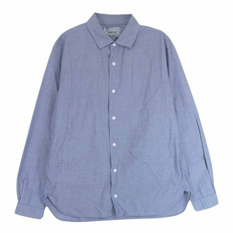 YAECA ヤエカ 14113 COMFORT SHIRT コンフォート スナップボタン シャツ ブルー系 M【中古】