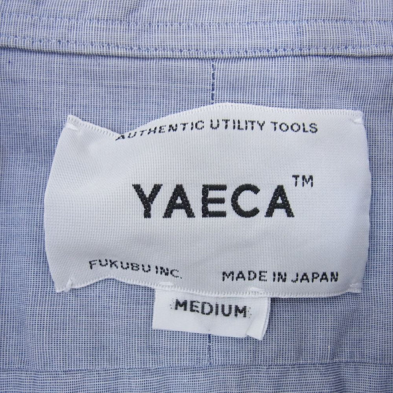 YAECA ヤエカ 14113 COMFORT SHIRT コンフォート スナップボタン シャツ ブルー系 M【中古】