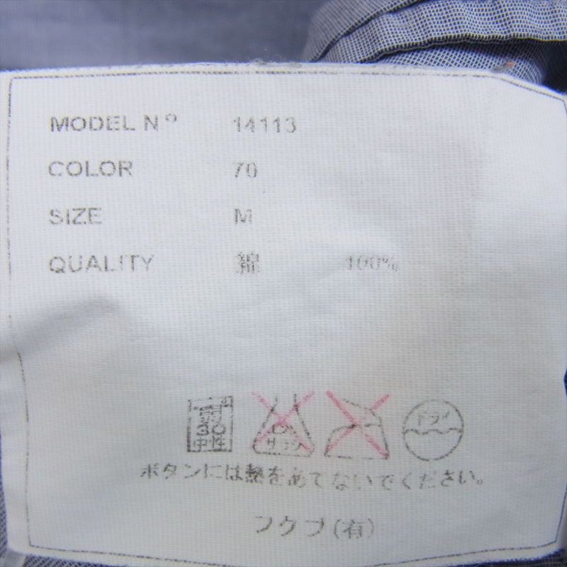YAECA ヤエカ 14113 COMFORT SHIRT コンフォート スナップボタン シャツ ブルー系 M【中古】