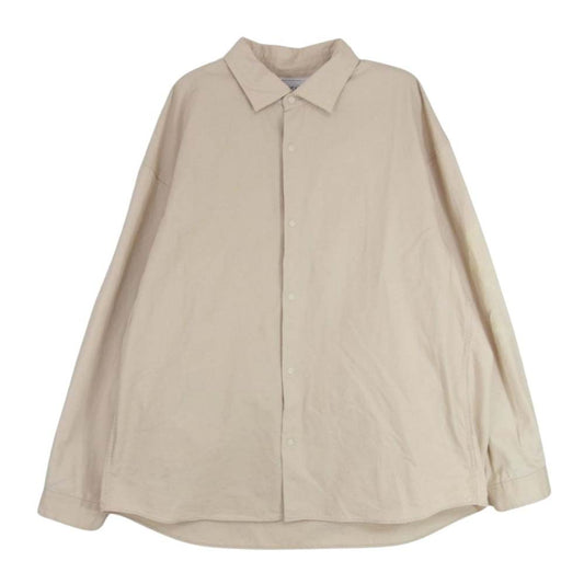 YAECA ヤエカ 19143 COMFORT SHIRT EXTRA WIDE エクストラワイド コンフォート スナップボタン シャツ ベージュ系 L【中古】