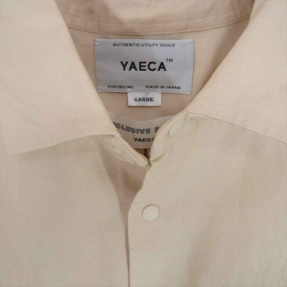 YAECA ヤエカ 19143 COMFORT SHIRT EXTRA WIDE エクストラワイド コンフォート スナップボタン シャツ ベージュ系 L【中古】