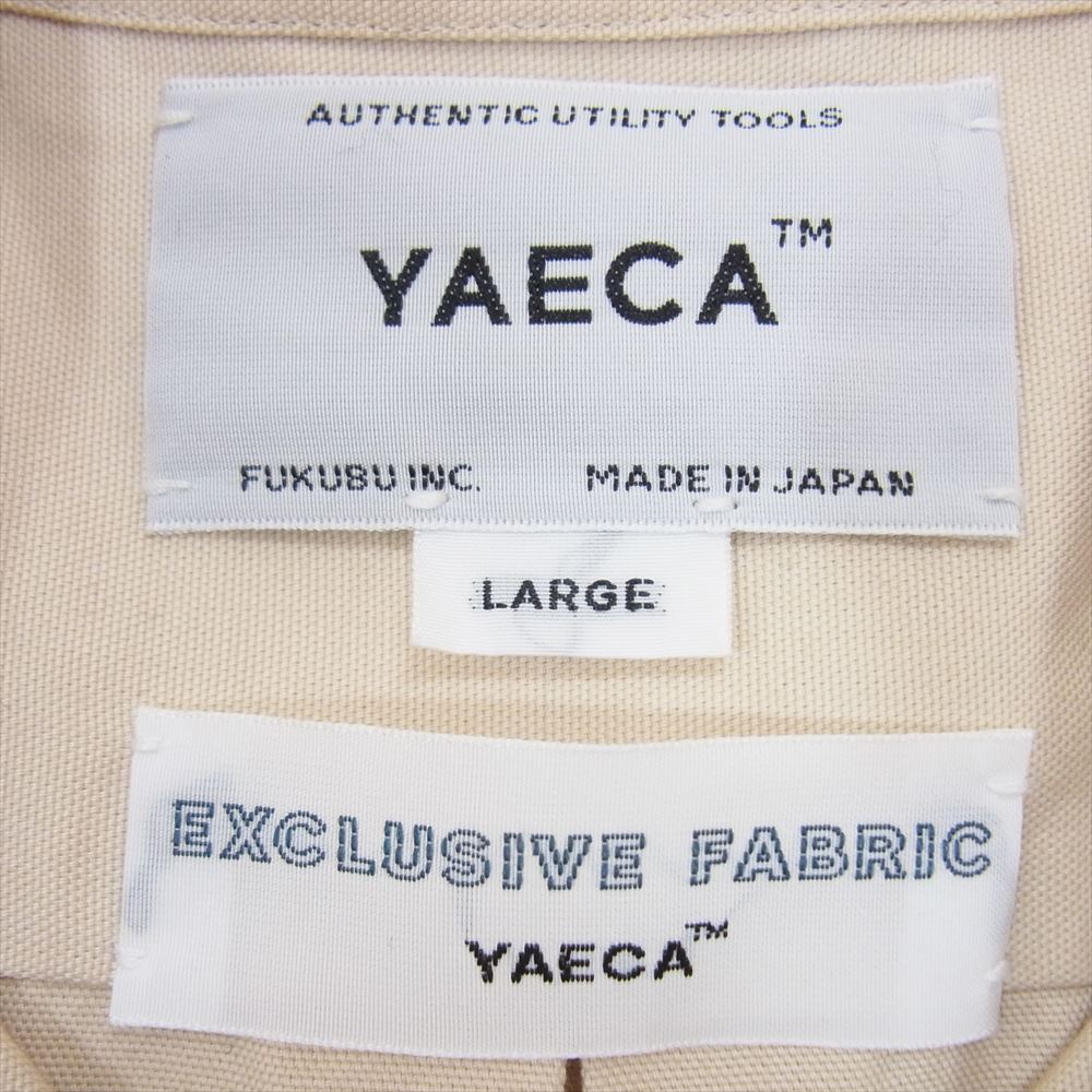 YAECA ヤエカ 19143 COMFORT SHIRT EXTRA WIDE エクストラワイド コンフォート スナップボタン シャツ ベージュ系 L【中古】