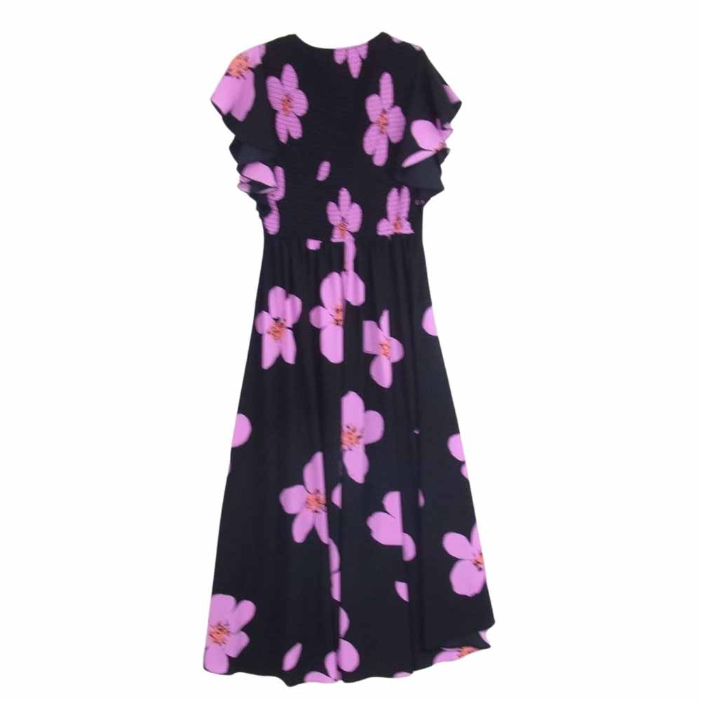 Kate Spade ケイトスペード フラワー 花柄 半袖 ワンピース ブラック系【中古】