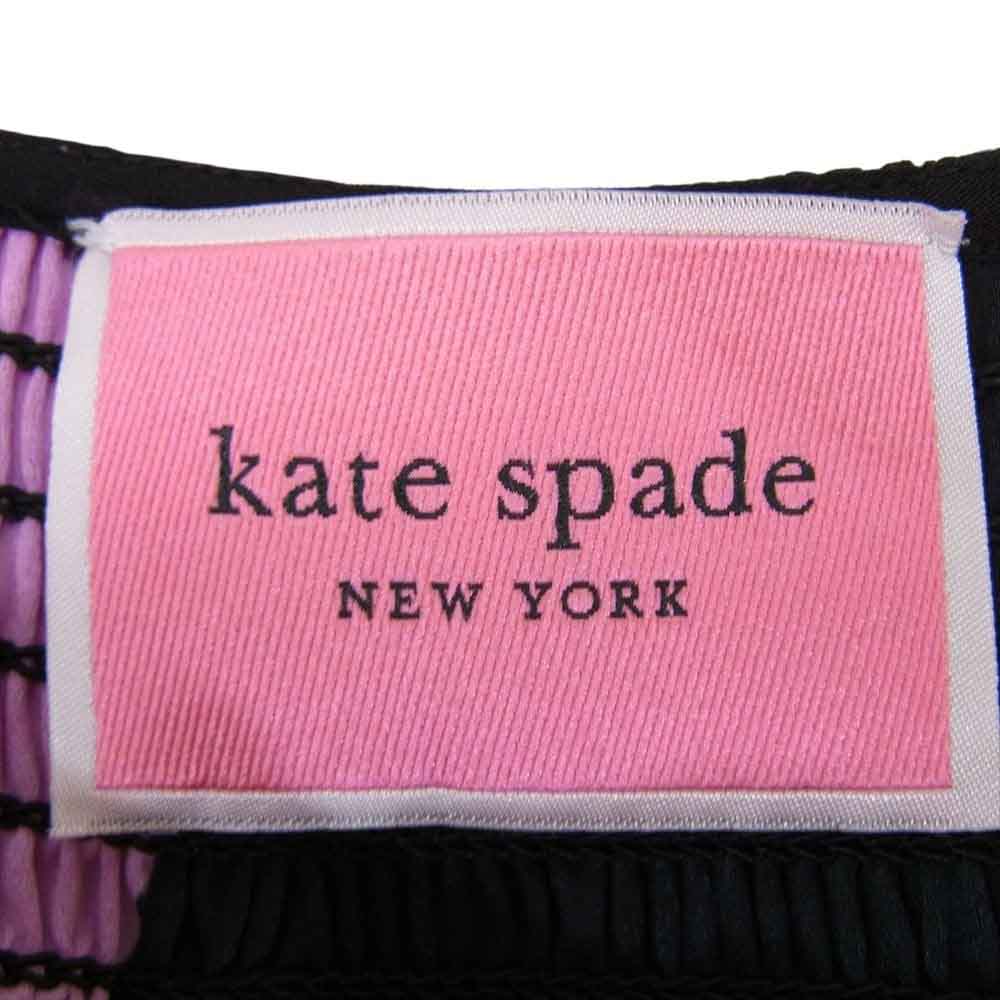 Kate Spade ケイトスペード フラワー 花柄 半袖 ワンピース ブラック系【中古】