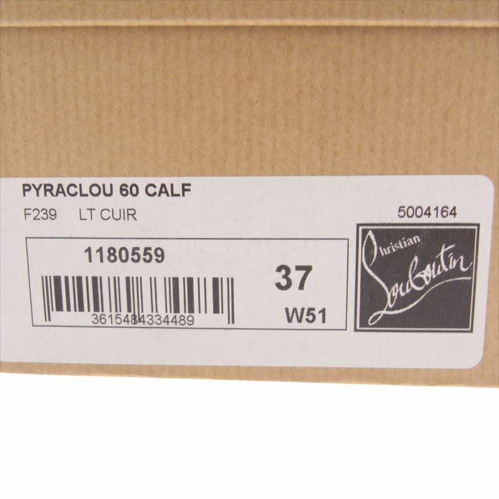 Christian Louboutin クリスチャンルブタン 1180559 PYRACLOU 60 ピラクロウ スタッズ レザー サンダル ベージュ系 37【中古】