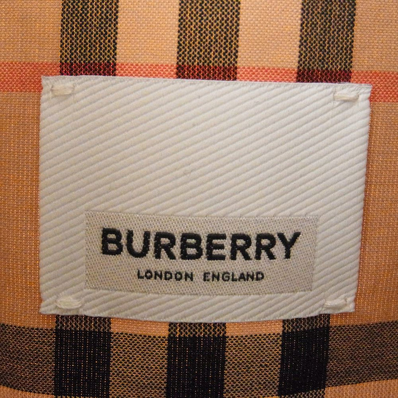 BURBERRY LONDON バーバリー ロンドン 8037312 ENGLAND イングランド Wildhill Love Logo 裏ノバチェック レザー切替 ベルト付き フルジップ ジップアップ ジャケット ブルゾン ベージュ系 34【中古】