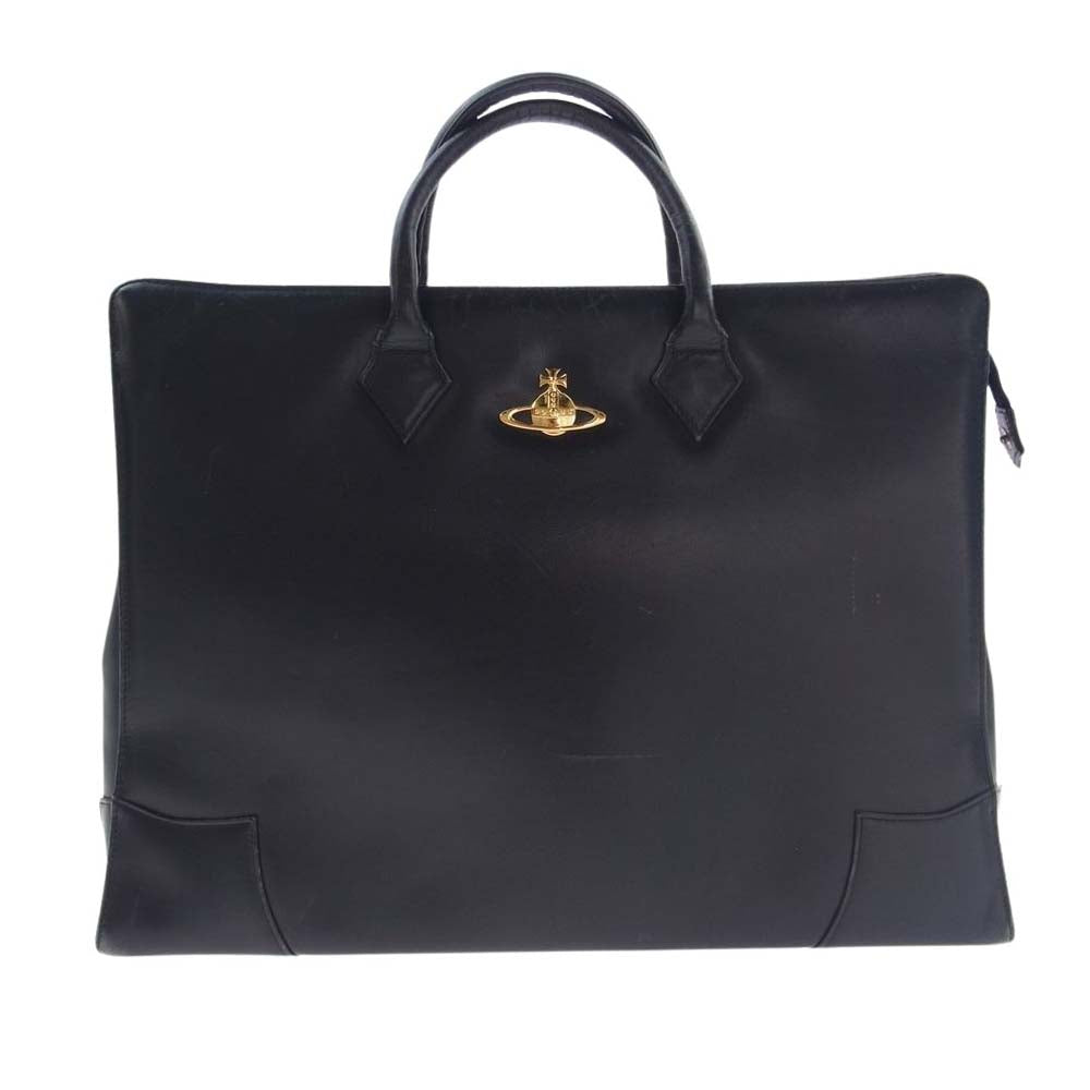 Vivienne Westwood ヴィヴィアンウエストウッド オーブ レザー ブリーフケース ビジネスバッグ ブラック系【中古】
