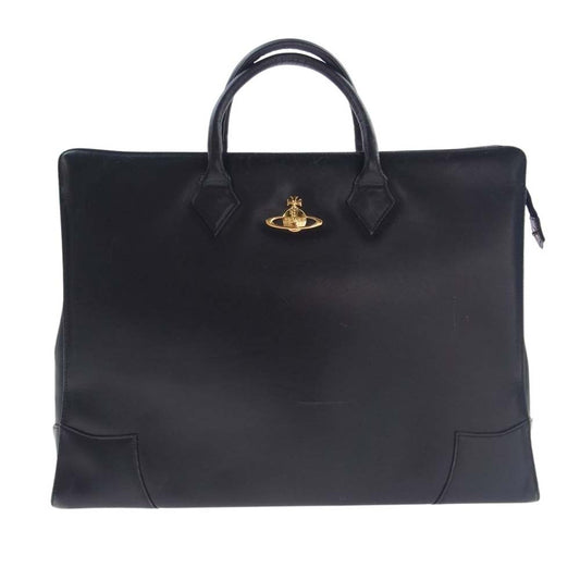 Vivienne Westwood ヴィヴィアンウエストウッド オーブ レザー ブリーフケース ビジネスバッグ ブラック系【中古】
