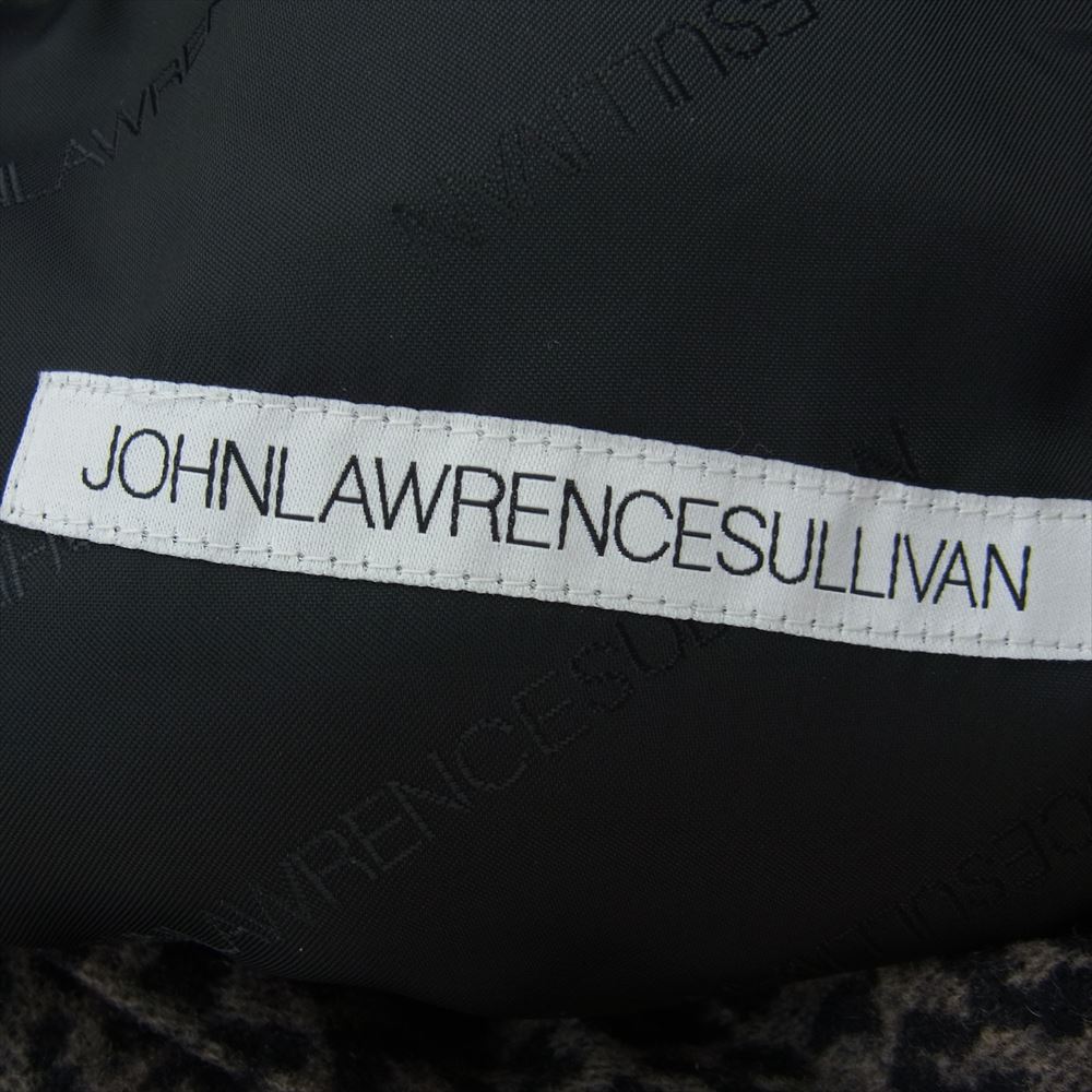 JOHN LAWRENCE SULLIVAN ジョンローレンスサリバン 1B002-0219-21 レオパード フランネル ダブルブレステッド ロング コート ブラウン系 44【中古】