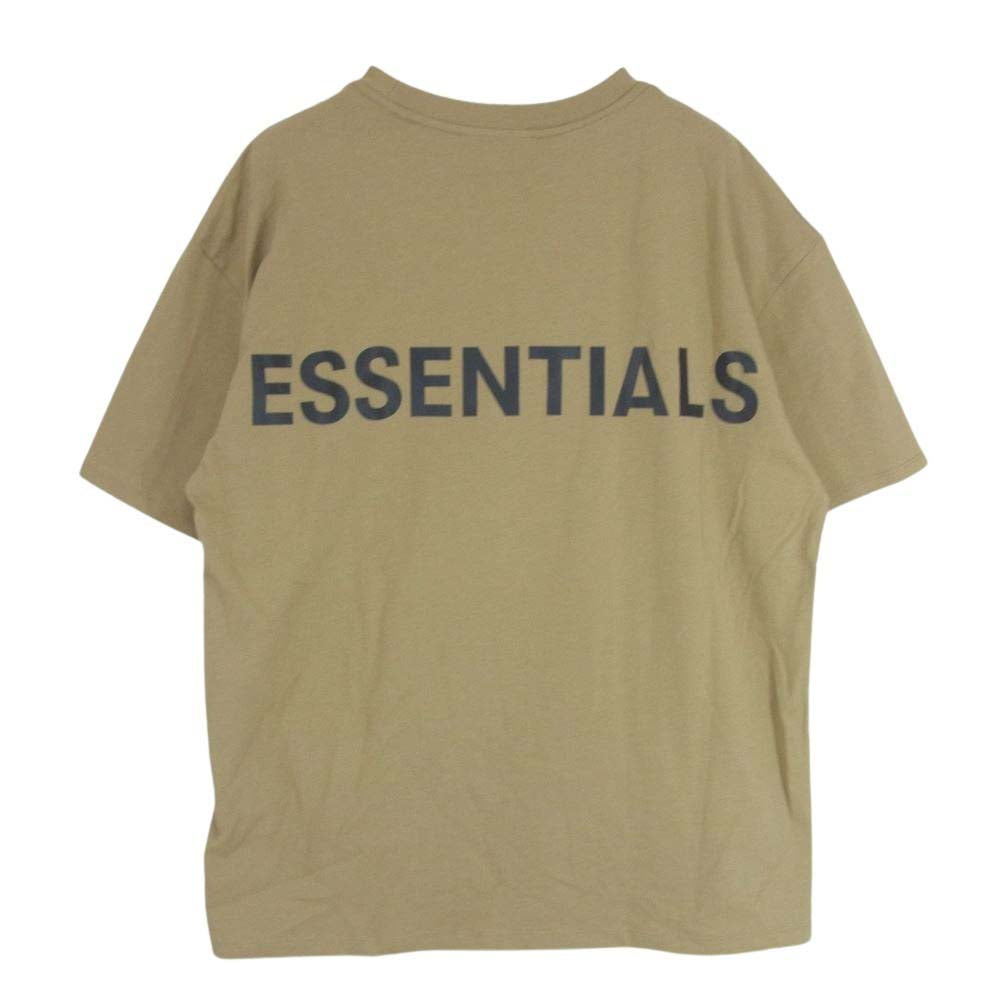 FEAR OF GOD フィアオブゴッド FOG ESSENTIALS リフレクティブ ロゴ バックプリント 半袖 Tシャツ デザート カーキ系 S【中古】
