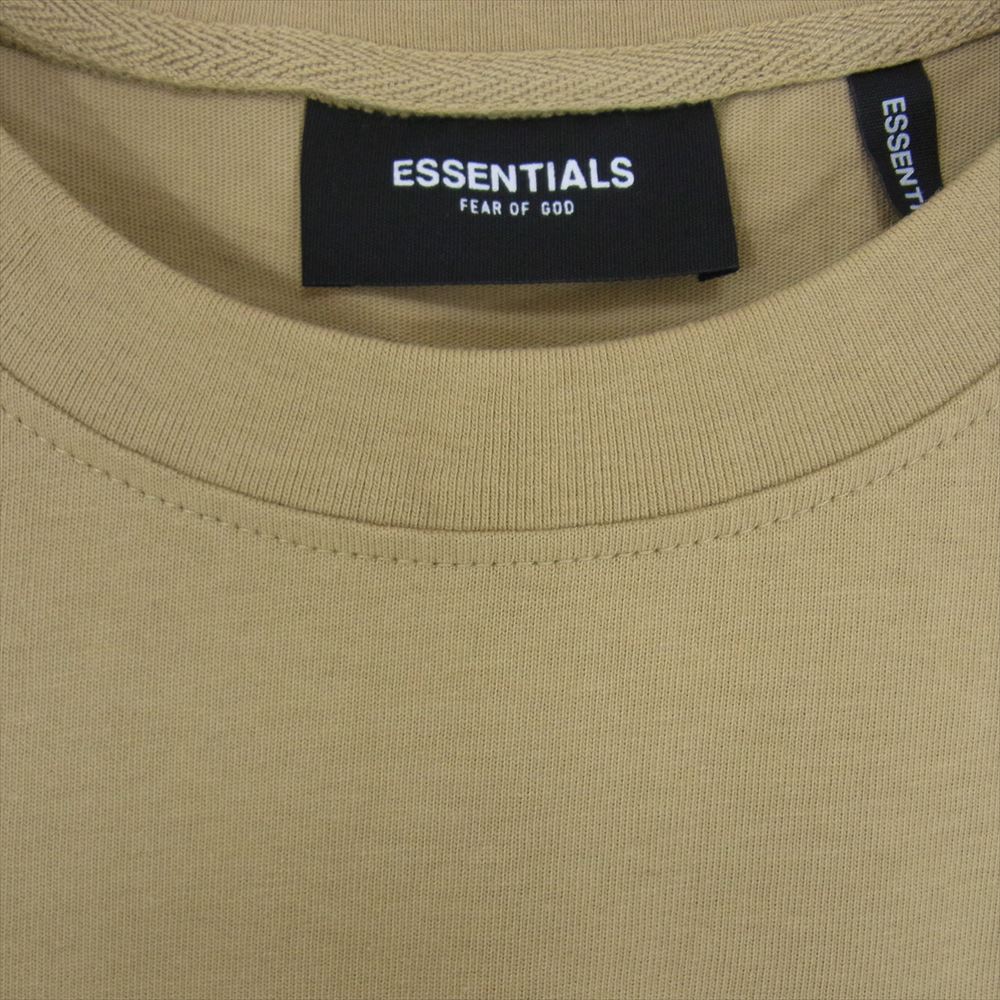 FEAR OF GOD フィアオブゴッド FOG ESSENTIALS リフレクティブ ロゴ バックプリント 半袖 Tシャツ デザート カーキ系 S【中古】
