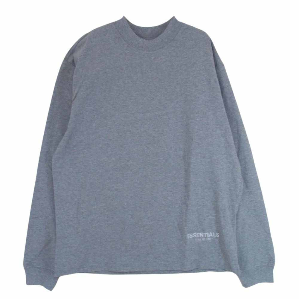 FEAR OF GOD フィアオブゴッド FOG ESSENTIALS リフレクティブ ロゴ バックプリント ハイネック 長袖 カットソー グレー系 L【中古】