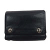 CHROME HEARTS クロムハーツ（原本無） 3FOLD スリーフォールド クロスボールボタン 三つ折り ウォレット ブラック系【中古】