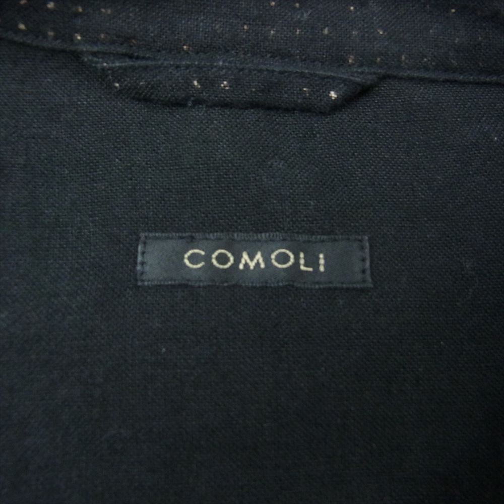 COMOLI コモリ 23SS X01-01027 リネンドット シャツジャケット ブラック系 2【中古】