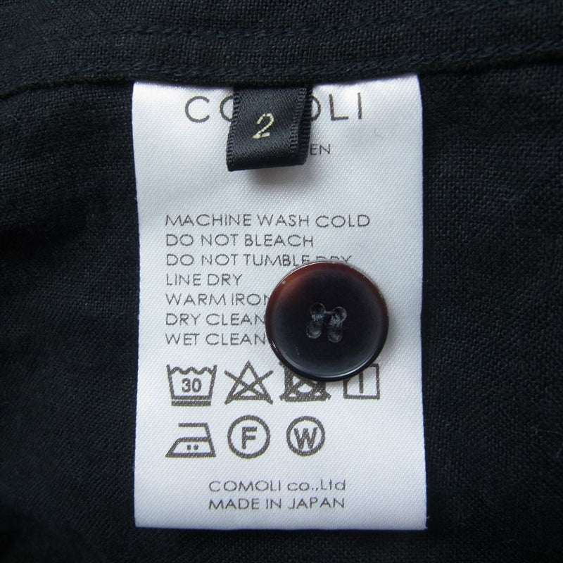 COMOLI コモリ 23SS X01-01027 リネンドット シャツジャケット ブラック系 2【中古】