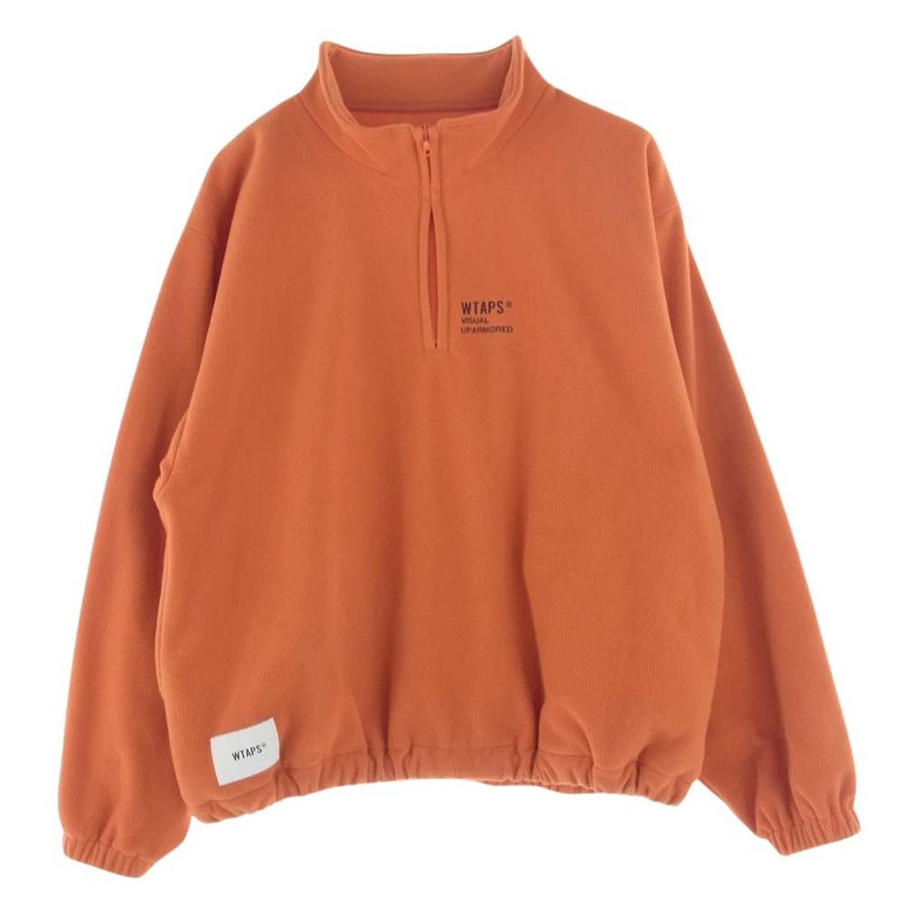 WTAPS ダブルタップス 23AW 232ATDT-CSM33 DEPST SWEATER POLY FORTLESS ハーフジップ フリース  オレンジ系 X 03【中古】