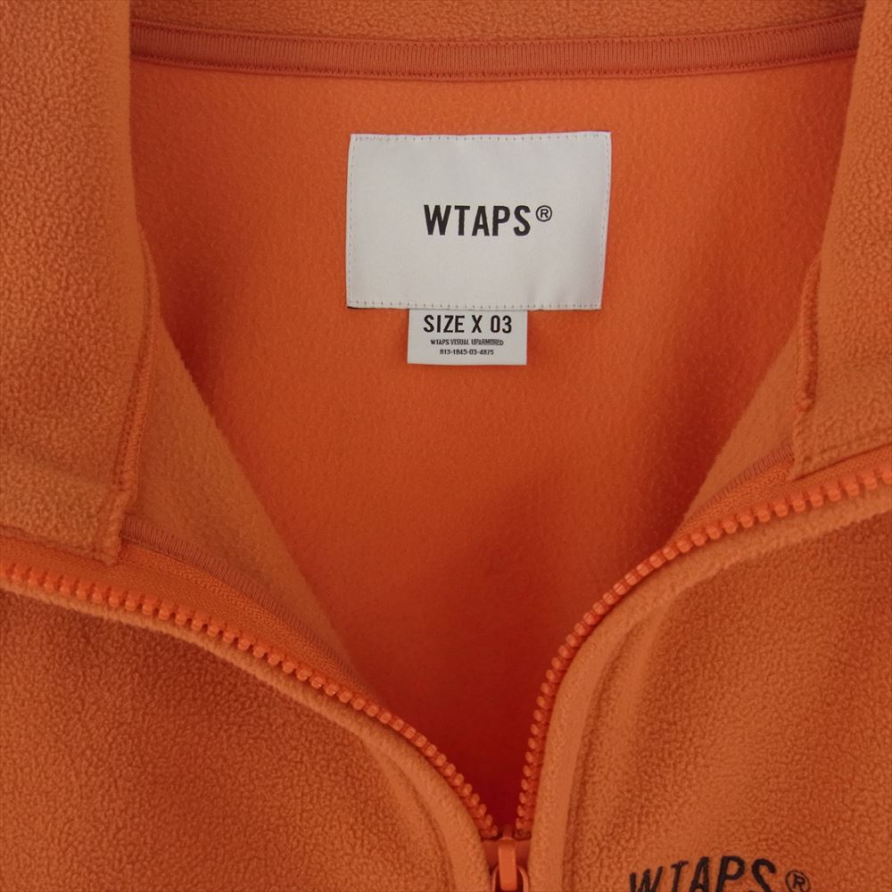 WTAPS ダブルタップス 23AW 232ATDT-CSM33 DEPST SWEATER POLY FORTLESS ハーフジップ フリース  オレンジ系 X 03【中古】