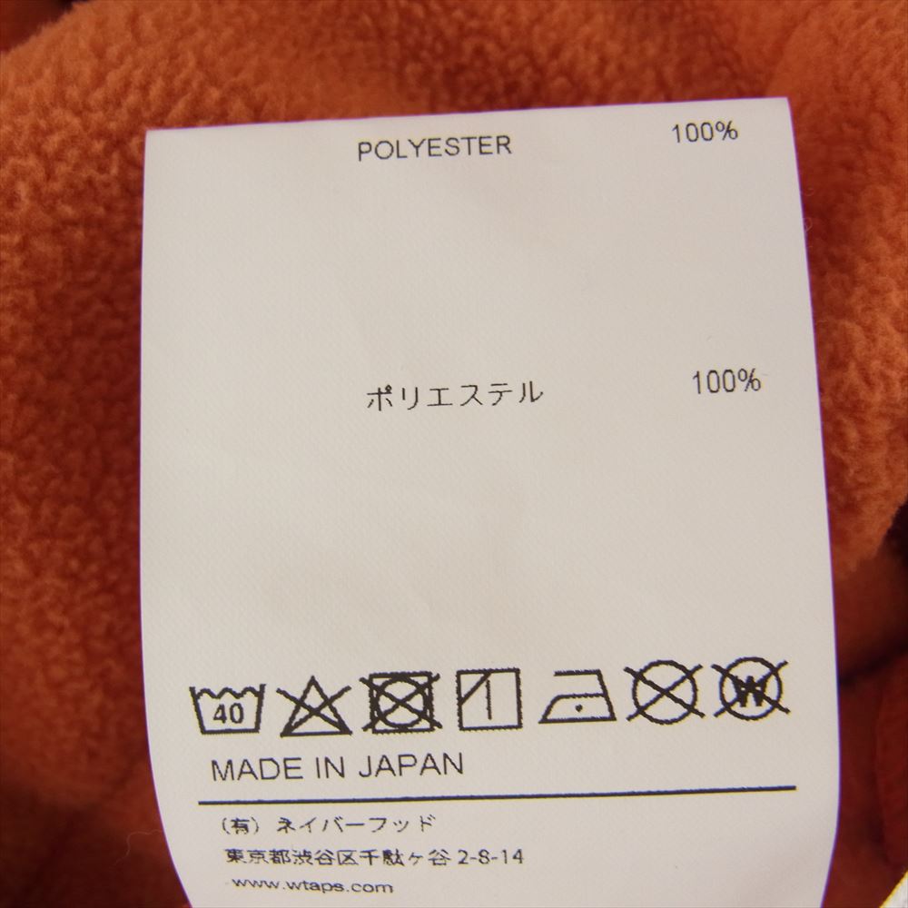 WTAPS ダブルタップス 23AW 232ATDT-CSM33 DEPST SWEATER POLY FORTLESS ハーフジップ フリース  オレンジ系 X 03【中古】