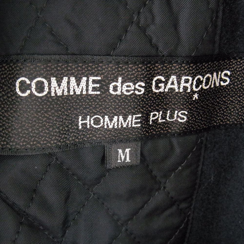 COMME des GARCONS HOMME PLUS コムデギャルソンオムプリュス 92AW アーカイブ ヴィンテージプリュス PJ-05089M 袖フェイクレザー切替 キルティング ウール ジャケット ネイビー系 ブラック系 M【中古】