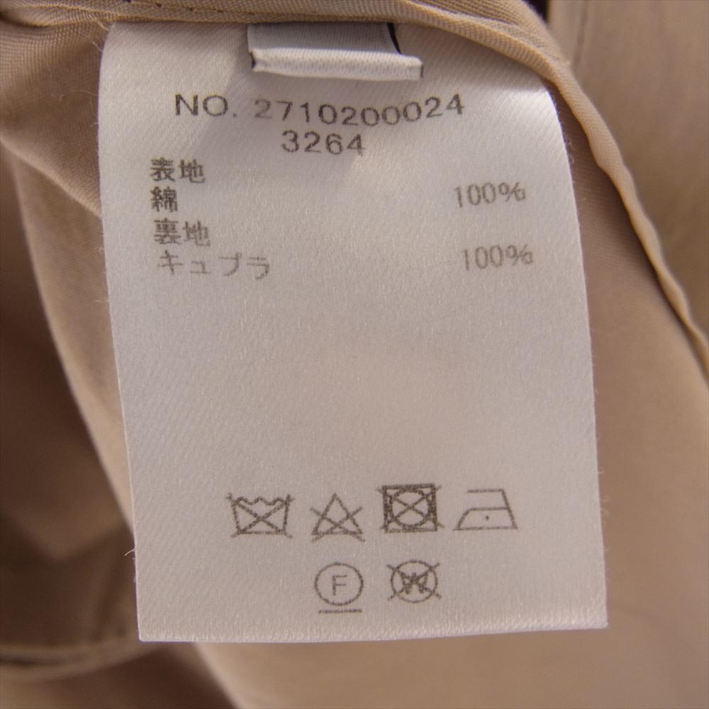エブール ノーカラー ロングコート ベルト付 ライトブラウン系 36【中古】