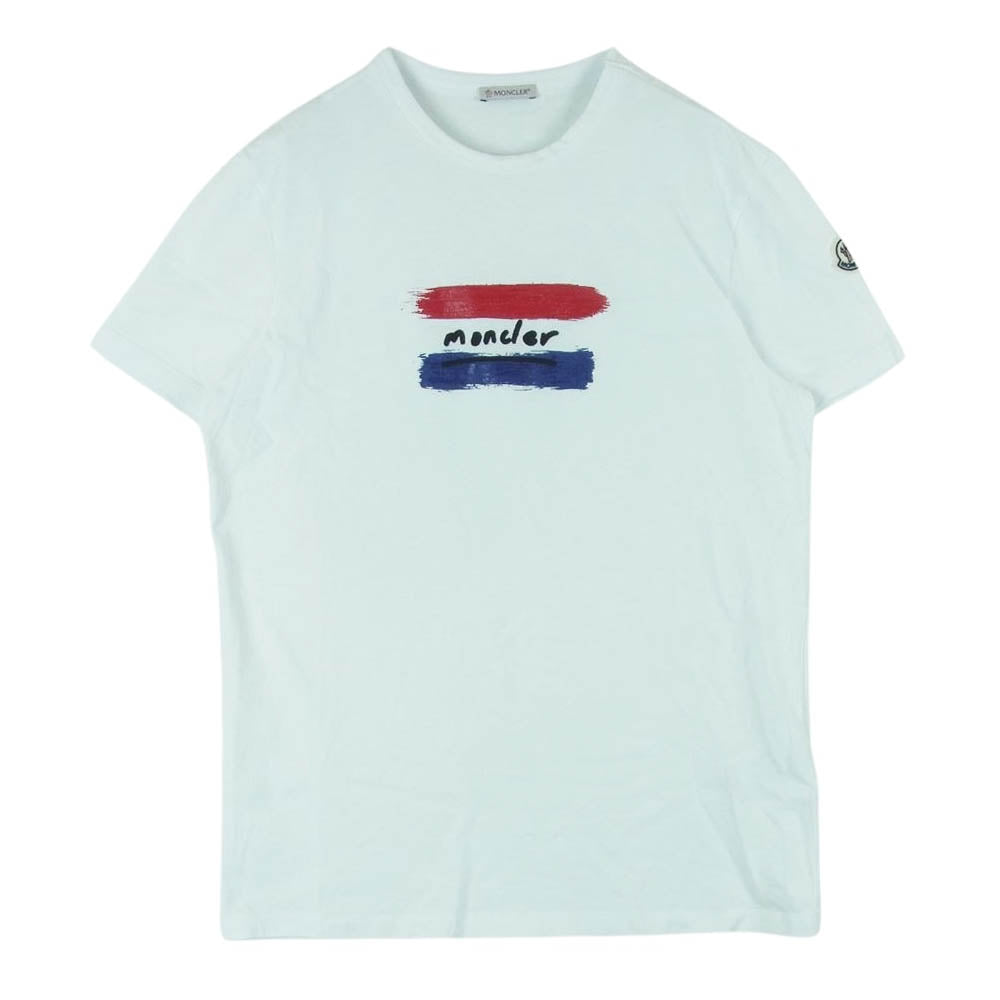 MONCLER モンクレール MAGLIA T-SHIRT マグリア ペンキ 刺繍 半袖 Tシャツ ホワイト系 M【中古】