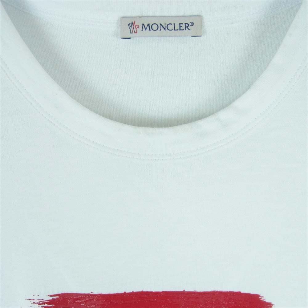 MONCLER モンクレール MAGLIA T-SHIRT マグリア ペンキ 刺繍 半袖 Tシャツ ホワイト系 M【中古】