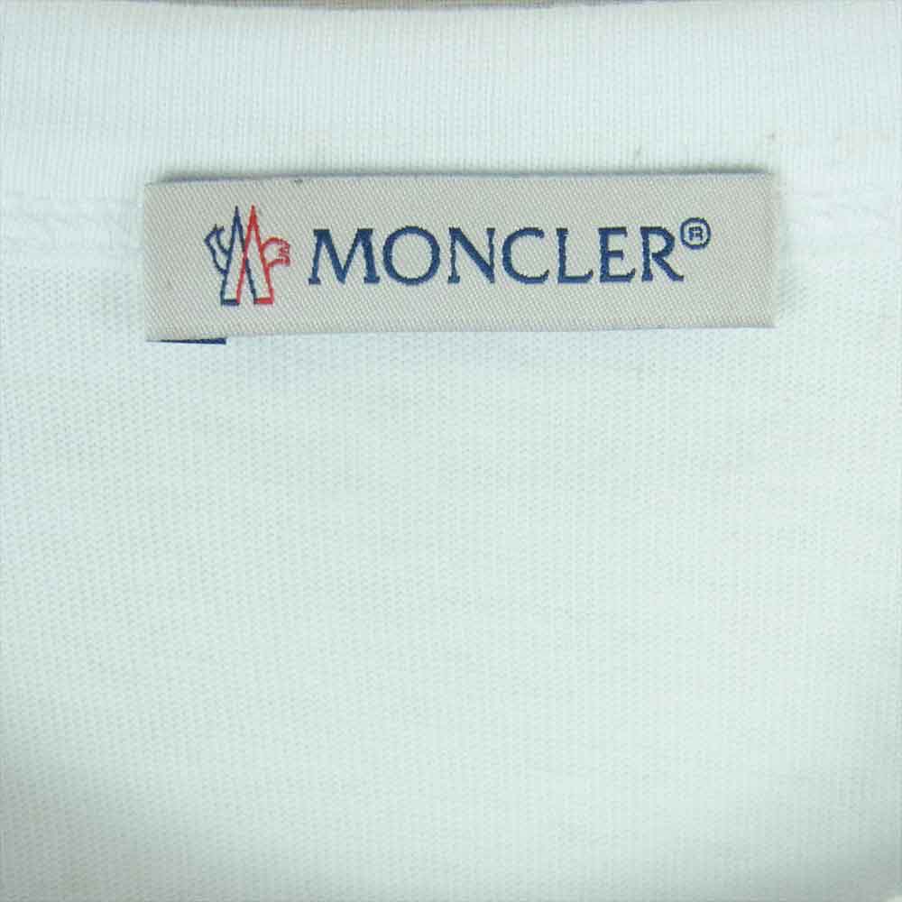 MONCLER モンクレール MAGLIA T-SHIRT マグリア ペンキ 刺繍 半袖 Tシャツ ホワイト系 M【中古】