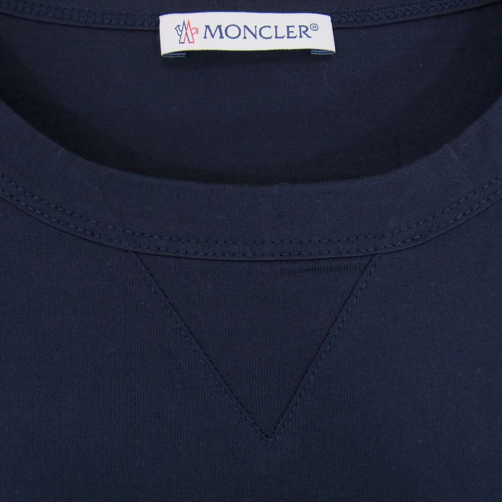 MONCLER モンクレール MAGLIA T-SHIRT マグリア 胸ロゴ ワッペン 半袖 Tシャツ ネイビー系 M【美品】【中古】