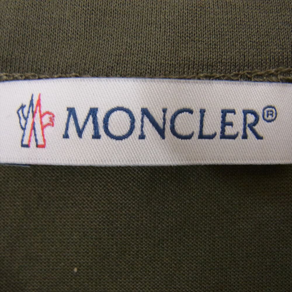 MONCLER モンクレール MAGLIA T-SHIRT マグリア 胸ロゴ ワッペン 半袖 Tシャツ カーキ系 M【美品】【中古】
