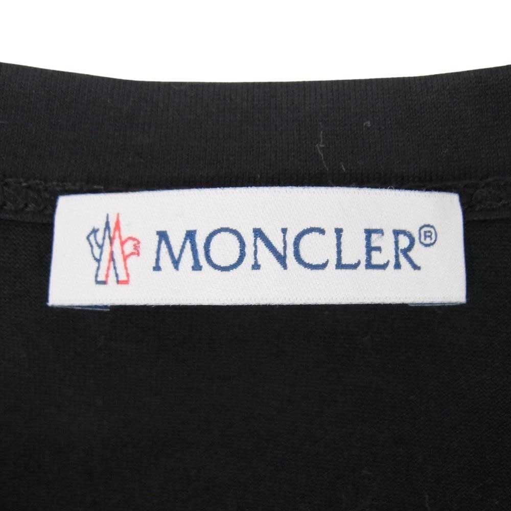 MONCLER モンクレール MAGLIA T-SHIRT マグリア 胸ロゴ ワッペン 半袖 Tシャツ ブラック系 M【美品】【中古】