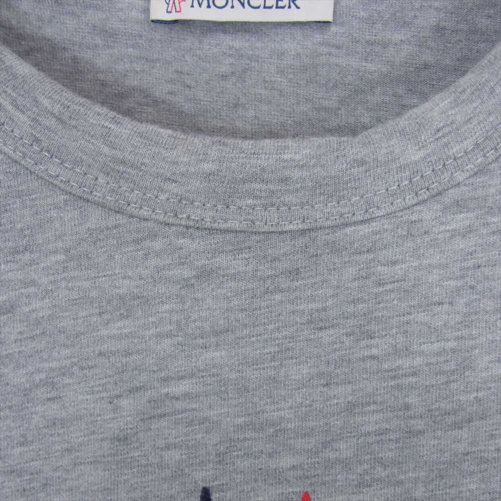 MONCLER モンクレール × KITH MAGLIA T-SHIRT アイコンロゴ クルーネック 半袖 Tシャツ グレー系 S【中古】