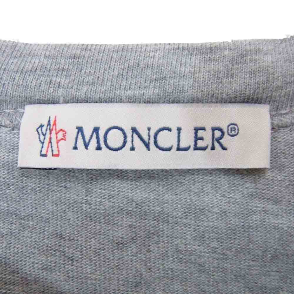 MONCLER モンクレール × KITH MAGLIA T-SHIRT アイコンロゴ クルーネック 半袖 Tシャツ グレー系 S【中古】