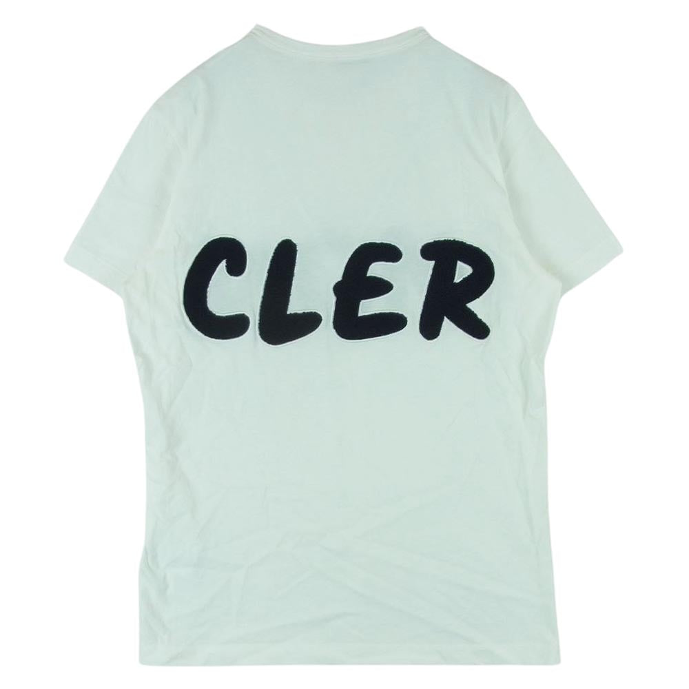 MONCLER モンクレール MAGLIA T-SHIRT マグリア パイル ビッグロゴ ワッペン 半袖 Tシャツ オフホワイト系 M【中古】