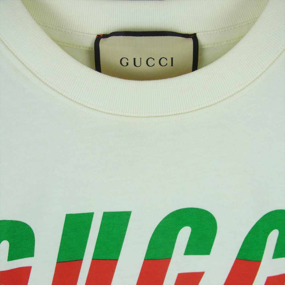GUCCI グッチ 19SS Blade Print Tee ブレードプリント ロゴ 半袖 Tシャツ オフホワイト系 クリーム色系 XS【美品】【中古】