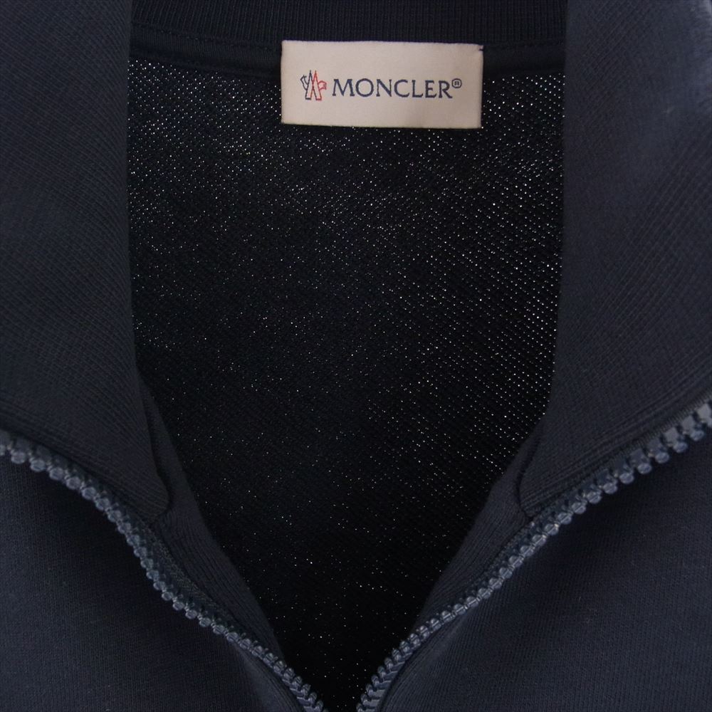 MONCLER モンクレール MAGLIA CARDIGAN マグリア カーディガン ロゴ 袖ライン トラック ジャケット グレー ネイビー系 M【中古】