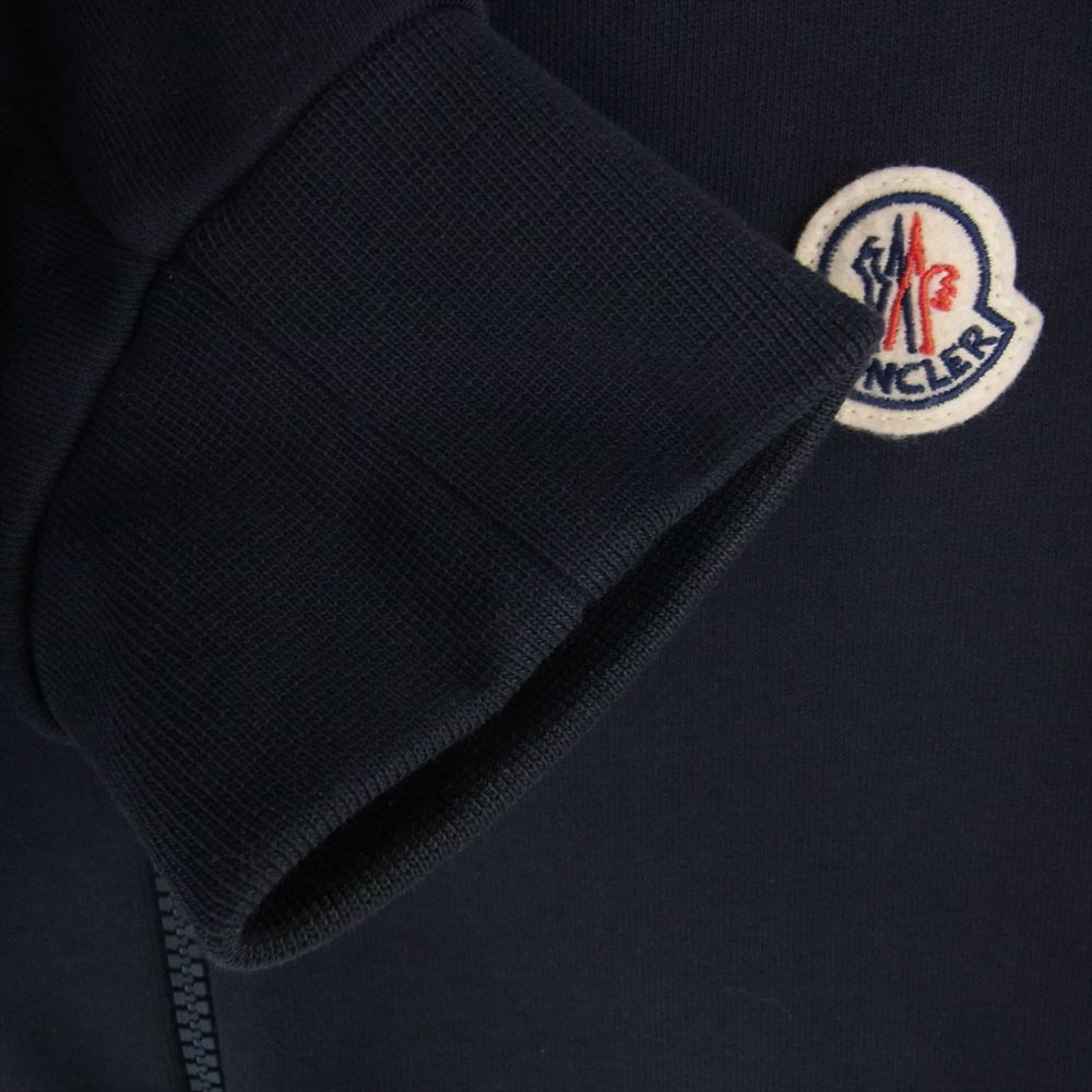 MONCLER モンクレール MAGLIA CARDIGAN マグリア カーディガン ロゴ 袖ライン トラック ジャケット グレー ネイビー系 M【中古】