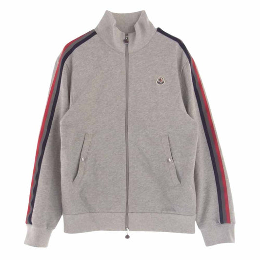 MONCLER モンクレール MAGLIA CARDIGAN マグリア カーディガン ロゴ 袖ライン トラック ジャケット グレー グレー系 M【中古】