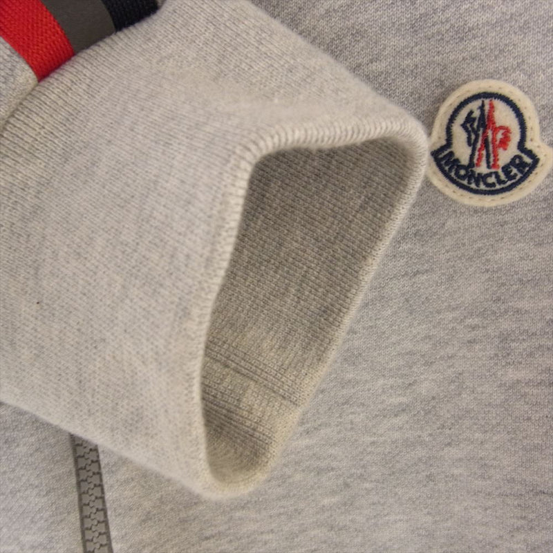 MONCLER モンクレール MAGLIA CARDIGAN マグリア カーディガン ロゴ 袖ライン トラック ジャケット グレー グレー系 M【中古】