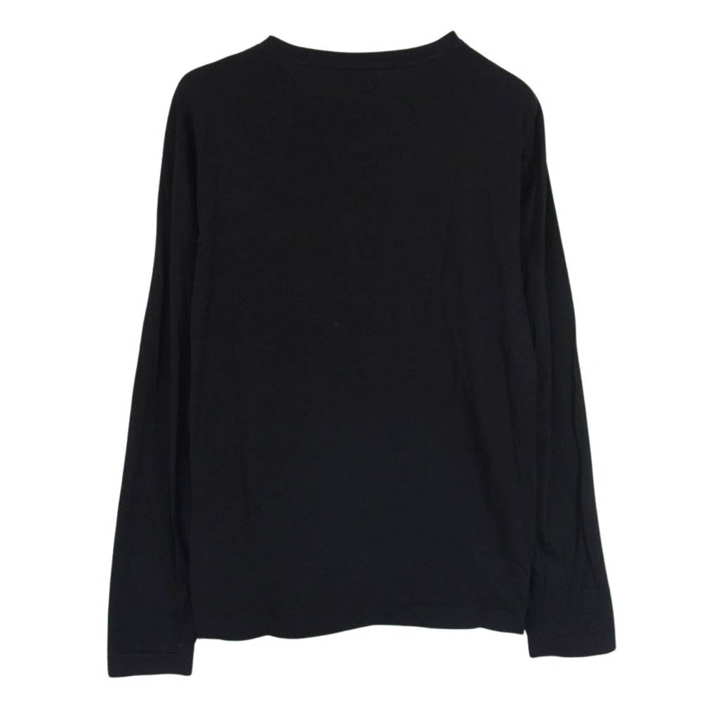 Emporio Armani エンポリオ・アルマーニ 6LPT14 PJM9Z ラバーパッチ ロゴ プリント 長袖 ロングスリーブ Tシャツ カットソー ブラック系 XL【中古】