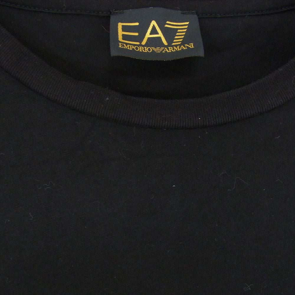 Emporio Armani エンポリオ・アルマーニ 6LPT14 PJM9Z ラバーパッチ ロゴ プリント 長袖 ロングスリーブ Tシャツ カットソー ブラック系 XL【中古】