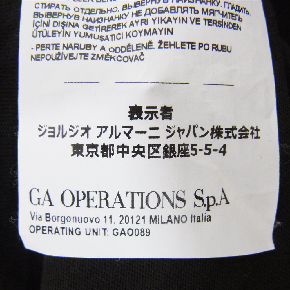 Emporio Armani エンポリオ・アルマーニ 6LPT14 PJM9Z ラバーパッチ ロゴ プリント 長袖 ロングスリーブ Tシャツ カットソー ブラック系 XL【中古】