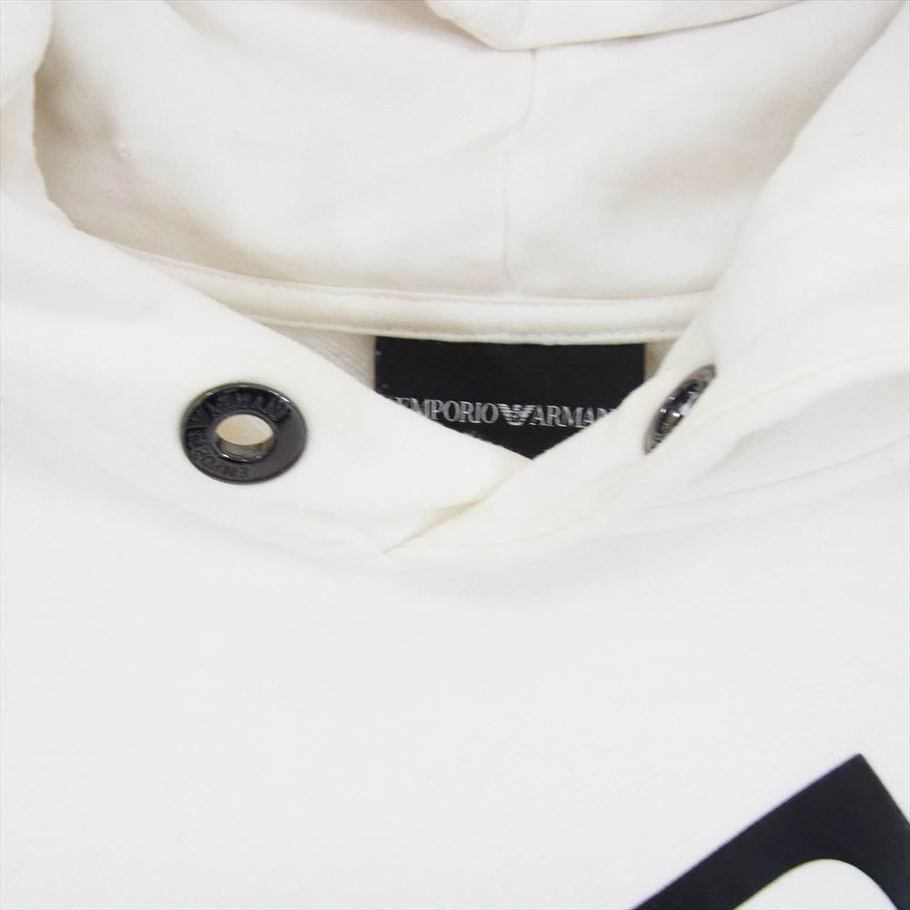 Emporio Armani エンポリオ・アルマーニ 6H1MM9 1JQKZ ロゴ ラバーパッチ パーカー フーディー  ホワイト系 XL【中古】