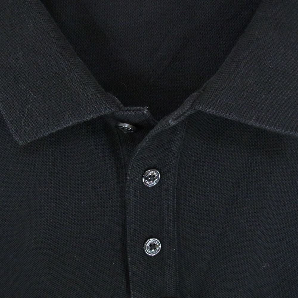 MONCLER モンクレール G10918A70510　 MAGLIA POLO MANICA CORTA ロゴワッペン 襟ロゴ 半袖 ポロシャツ ブラック系 XL【中古】