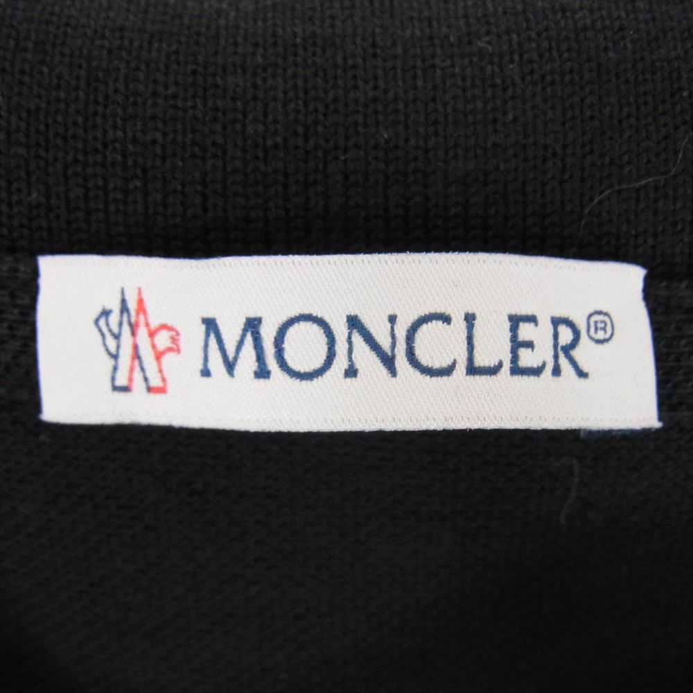 MONCLER モンクレール G10918A70510　 MAGLIA POLO MANICA CORTA ロゴワッペン 襟ロゴ 半袖 ポロシャツ ブラック系 XL【中古】