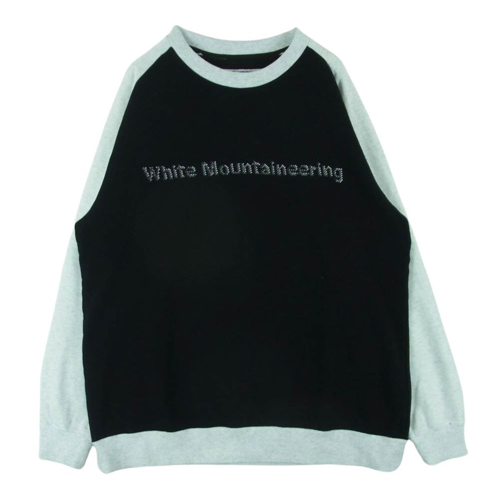 WHITE MOUNTAINEERING ホワイトマウンテニアリング WM2373516 EMBROIDERY PULLOVER エンブロイダリー ラグラン スウェット プルオーバー ブラック系 オフホワイト系 1【中古】