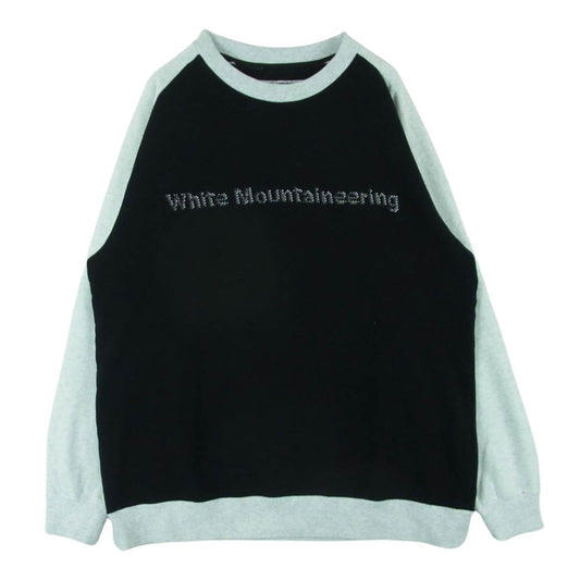 WHITE MOUNTAINEERING ホワイトマウンテニアリング WM2373516 EMBROIDERY PULLOVER エンブロイダリー ラグラン スウェット プルオーバー ブラック系 オフホワイト系 1【中古】