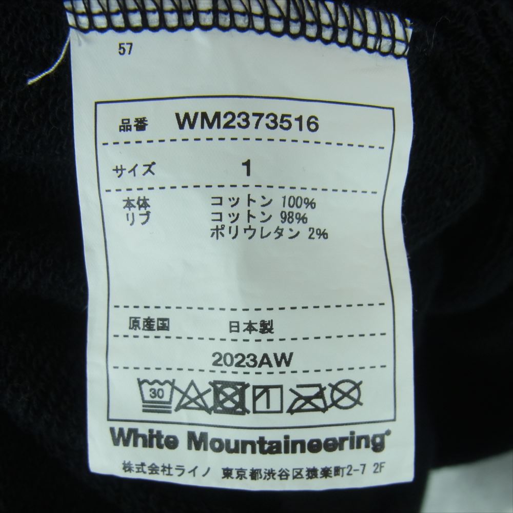 WHITE MOUNTAINEERING ホワイトマウンテニアリング WM2373516 EMBROIDERY PULLOVER エンブロイダリー ラグラン スウェット プルオーバー ブラック系 オフホワイト系 1【中古】