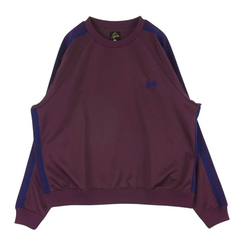 Needles ニードルス NS245 TRACK CREW NECK SHIRT POLY SMOOTH トラック クルーネック プルオーバー スウェット ワインレッド系 L【中古】