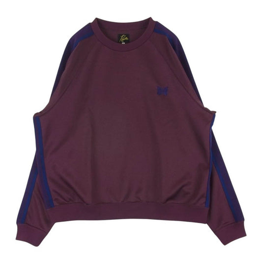 Needles ニードルス NS245 TRACK CREW NECK SHIRT POLY SMOOTH トラック クルーネック プルオーバー スウェット ワインレッド系 L【中古】