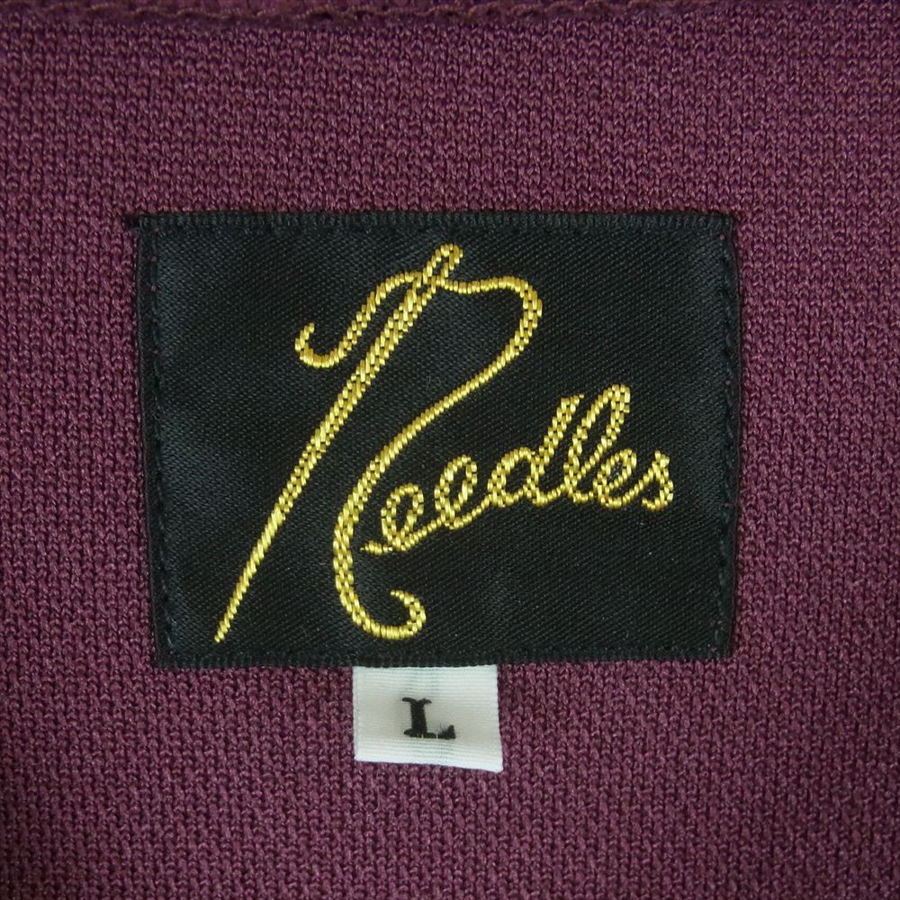 Needles ニードルス NS245 TRACK CREW NECK SHIRT POLY SMOOTH トラック クルーネック プルオーバー スウェット ワインレッド系 L【中古】